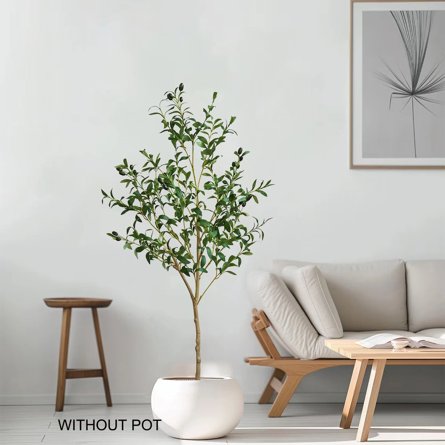 120-180CM Artificial Olive Tree Branch Without Pot Modern Minimalist Fake Plant for Home garden Living Room Balcony shops Decor