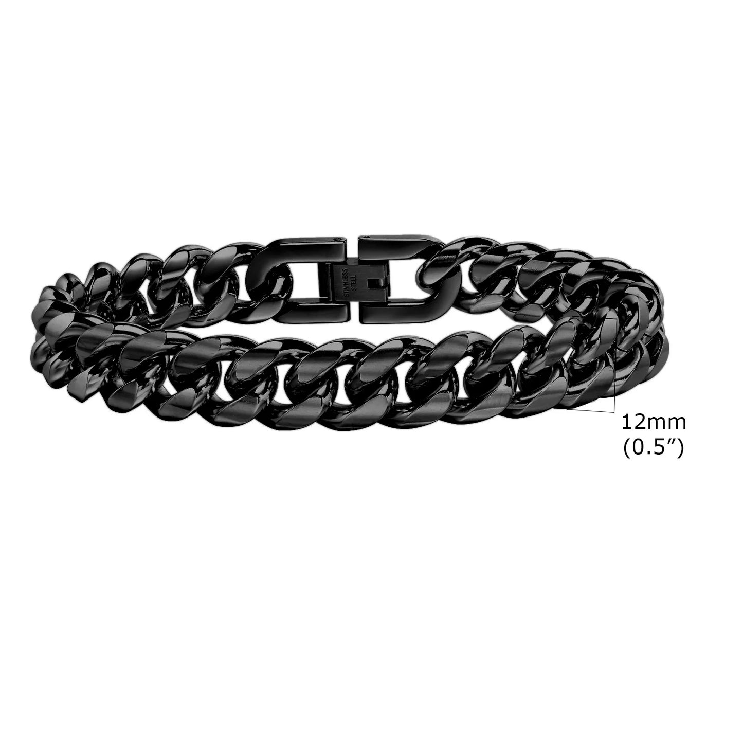 Vnox 18cm/20cm/22cm Stainless Steel Bold Cuban Bracelets for Men Women,6mm/8mm/10mm/12mm Width Miami Curb Links Wristband Gift