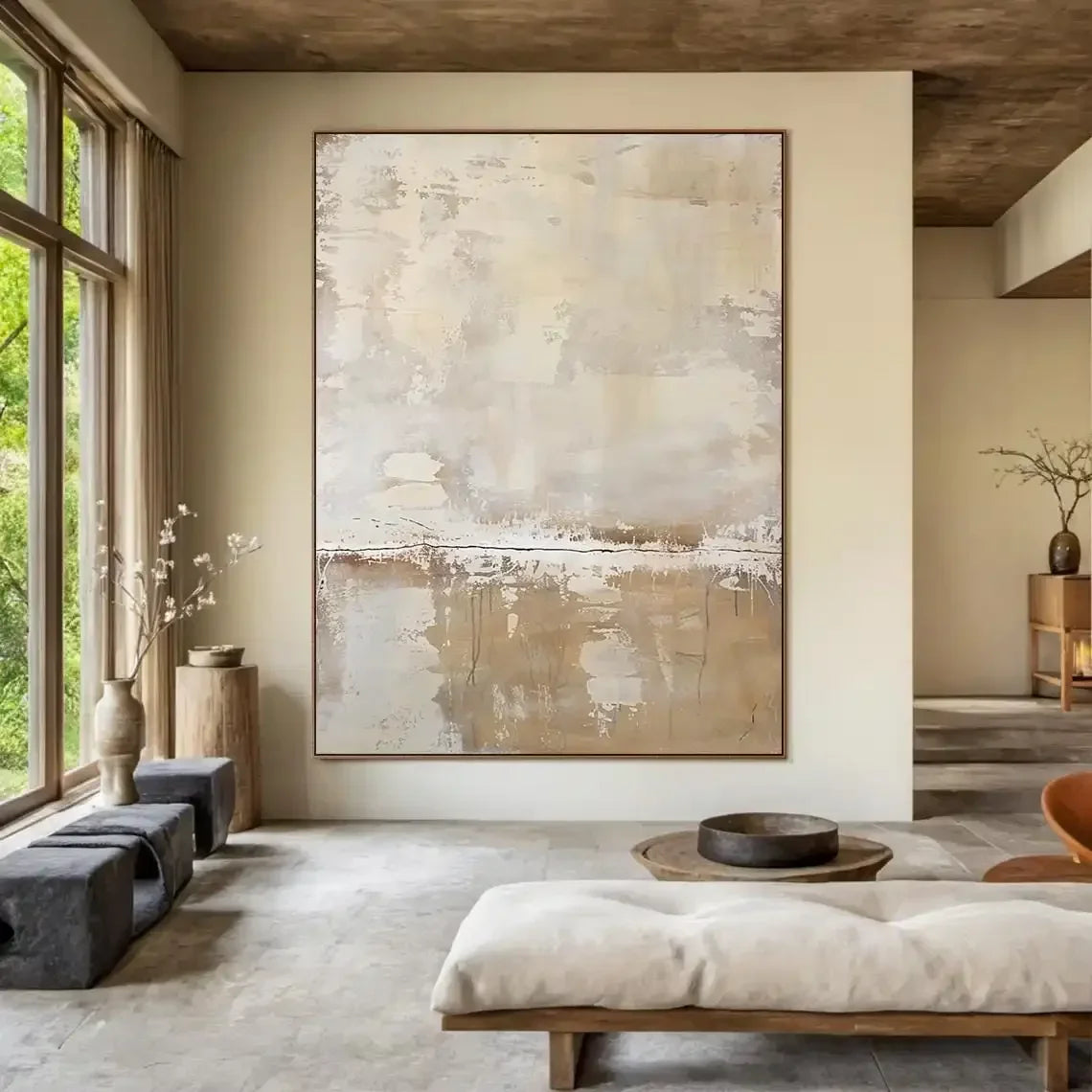 Brown Wabi-Sabi Painting Dark Brown Abstract Painting Medieval Brown Handmade Oil Painting Black Minimalist Wall Decor Wall A