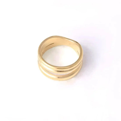 Celeste Glow – Bague statement ajustable en or