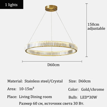 Luxe kristallen LED-hanglampen Home Villa Woonkamer Dimbare verlichting Glans Decoratie Plafond Kroonluchter Lampen Armaturen