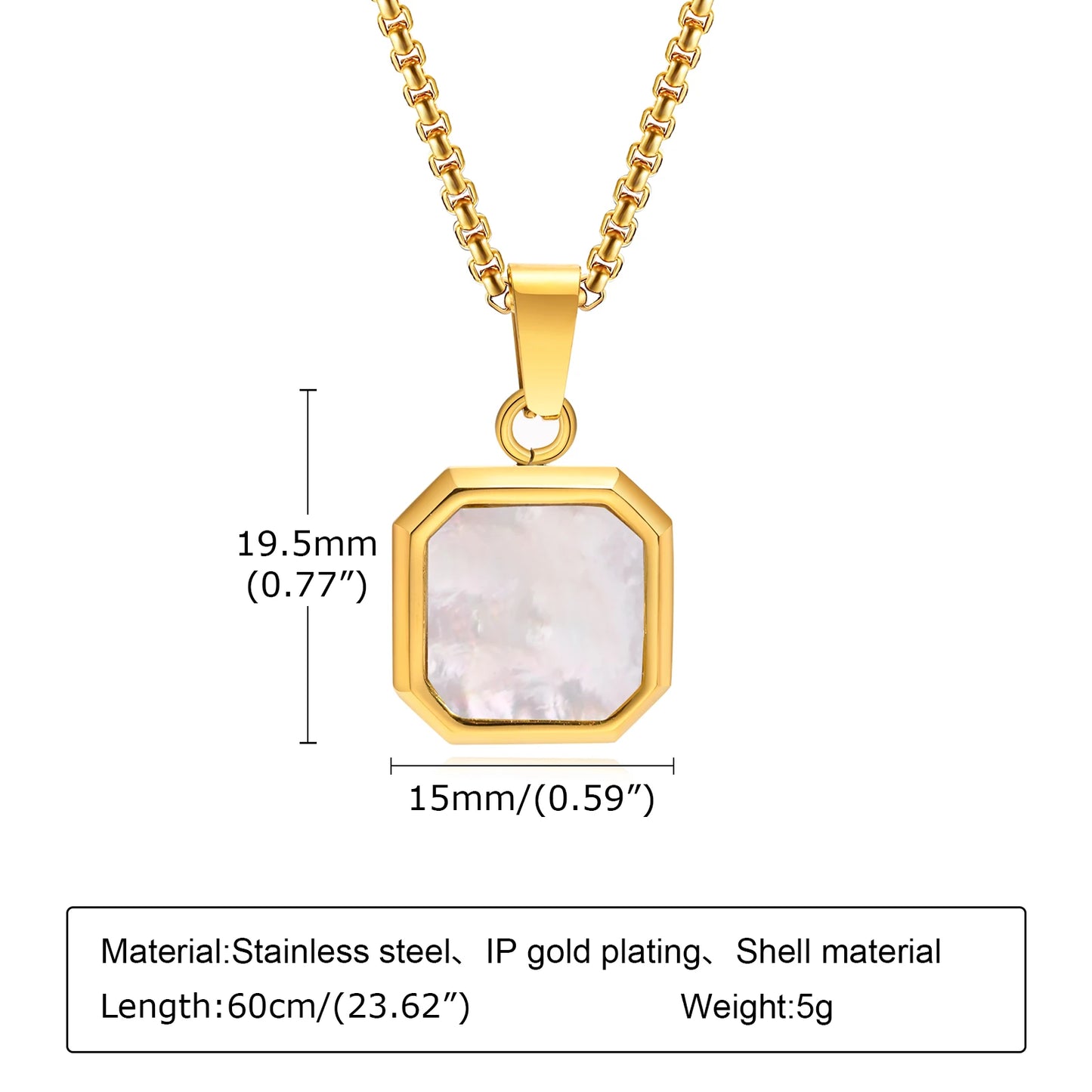 Trendy Pendant Necklaces for Men Boys,Square Natural Stone Stainless Steel Necklaces,Hip Hop Cool Healing Jewelry Gifts