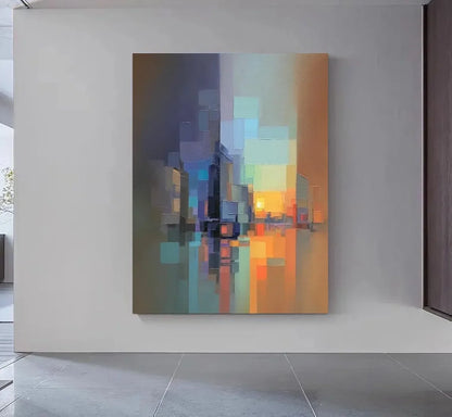 Colorful Oil Painting Hand Painted On Canvas Textured Landscape Large Painting Modern Handmade Living Room Wall Art Decor Pos