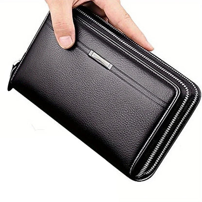 Mens Wallet Long Purse Leather Clutch Large Business Handbag Phone Card Holder Case Gift for Men Father Son Husband Boyfriend