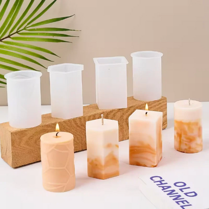 3D Geometric Silicone Candle Mold Texture Cylindrical Soap Mold DIY Nordic Style Aromatherapy Candle Mold Home Decoration
