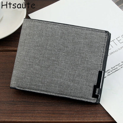 Multifunctional Men's Canvas Wallet Leisure Travel Lightweight Portable Short Style All Match Male Credit Card Holder Coin Purse