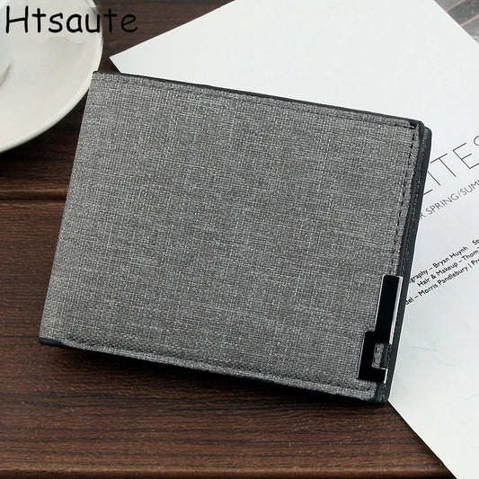 Multifunctional Men's Canvas Wallet Leisure Travel Lightweight Portable Short Style All Match Male Credit Card Holder Coin Purse