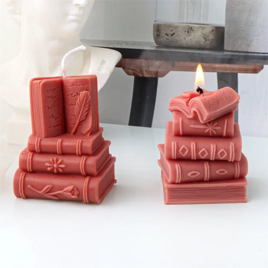 3D Book Silicone Candle Mould  DIY Literary Style Plaster Epoxy Resin Casting Mould Book Frame Cement Gypsum Home Decor