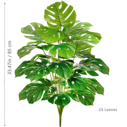 52-104cm(40.94in)  Artificial Monstera Plant Fake Palm Tree Plastic Turtle Leaf Green Plant for Home Garden Room Office Decor