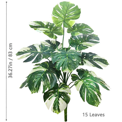 52-104cm(40.94in)  Artificial Monstera Plant Fake Palm Tree Plastic Turtle Leaf Green Plant for Home Garden Room Office Decor