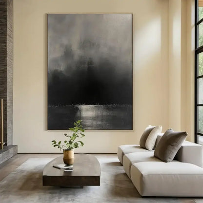 Brown Wabi-Sabi Painting Dark Brown Abstract Painting Medieval Brown Handmade Oil Painting Black Minimalist Wall Decor Wall A