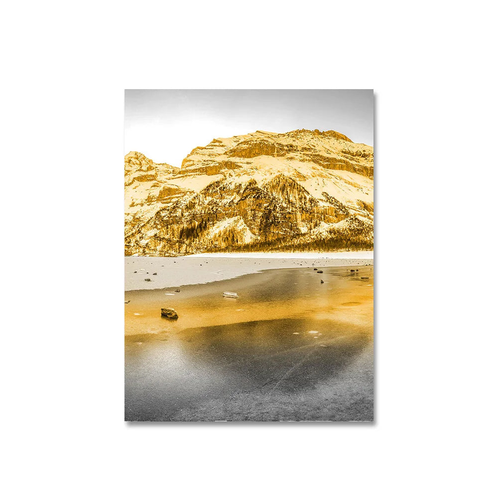 3PCS Frameless Canvas Paintings Sunset Sea Beach Natural Landscape Poster and Prints Wall Art Picture for Living Room Home Decor