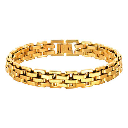 Vnox Stylish Strap Chain Bracelets for Men Boys Gift Jewelry, 10.7MM Wide Stainless Steel Links Wristband, Father's Day Gift Dad