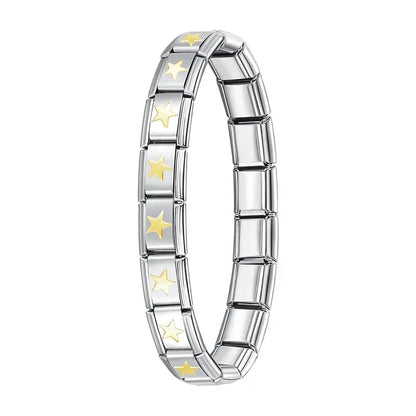 Hapiship 2024 New Men/Women's Jewelry 7/9/13mm Width Itanlian Elastic Charm Bracelet Fashion Stainless Steel Bangle ST-Top