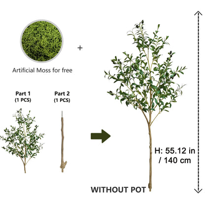 120-180CM Artificial Olive Tree Branch Without Pot Modern Minimalist Fake Plant for Home garden Living Room Balcony shops Decor
