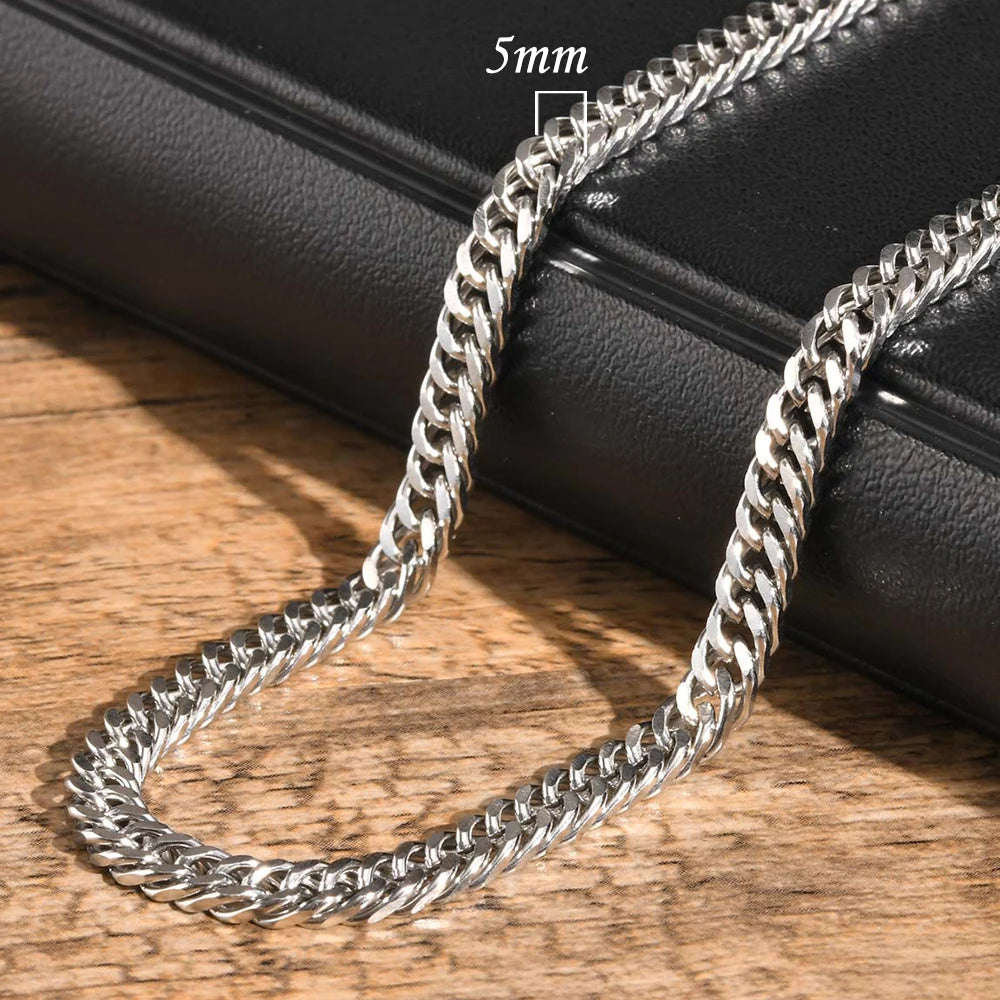 Vnox 3/5/7/9mm Thick Cuban Chain Necklaces for Men Women,Simple Miami Curb Links Collar,Waterproof Stainless Steel Unisex Chain