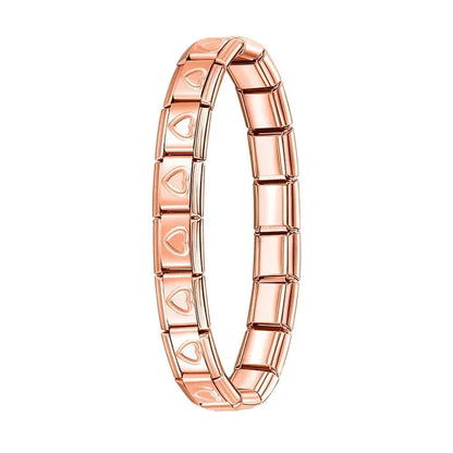 Hapiship 2024 New Men/Women's Jewelry 7/9/13mm Width Itanlian Elastic Charm Bracelet Fashion Stainless Steel Bangle ST-Top