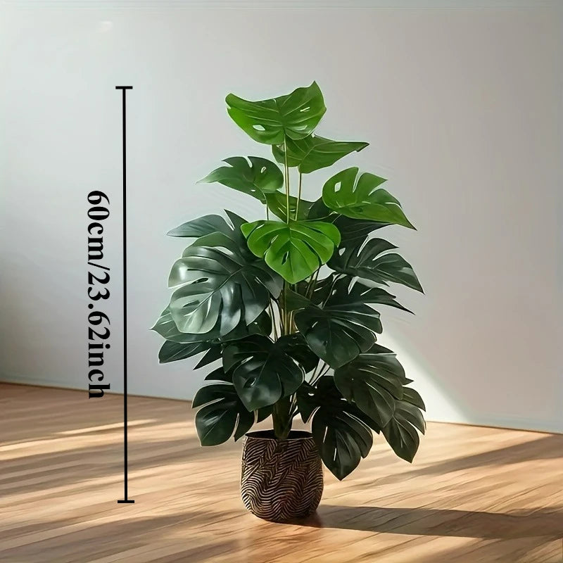 Artificial Fiddle Leaf Fig Tree Realistic Plastic Green Plant for Home Office Wedding Christmas Without Flower pots