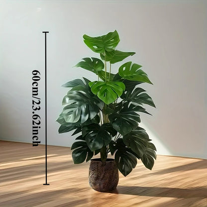 Artificial Fiddle Leaf Fig Tree Realistic Plastic Green Plant for Home Office Wedding Christmas Without Flower pots
