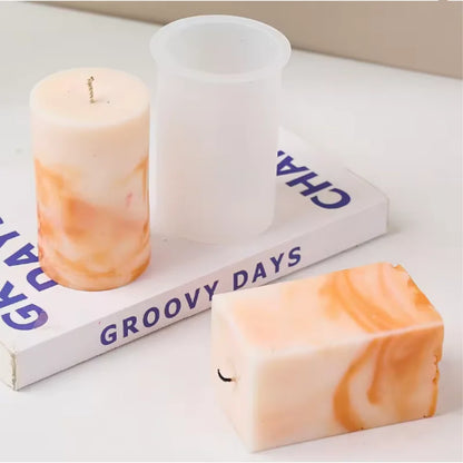 3D Geometric Silicone Candle Mold Texture Cylindrical Soap Mold DIY Nordic Style Aromatherapy Candle Mold Home Decoration