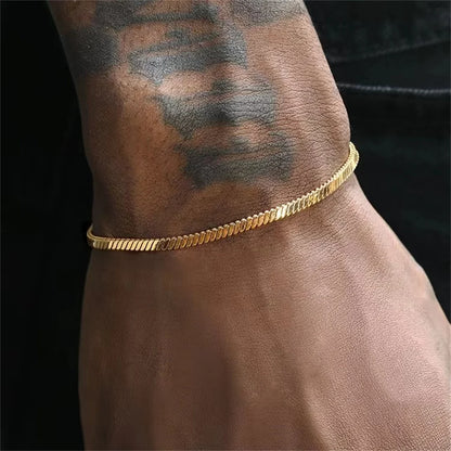 Hip Hop Stainless Steel Snake Bone Chain Bracelet Men Jewelry Trend Basic Chain Bracelet For Women Fashion Party Bracelet
