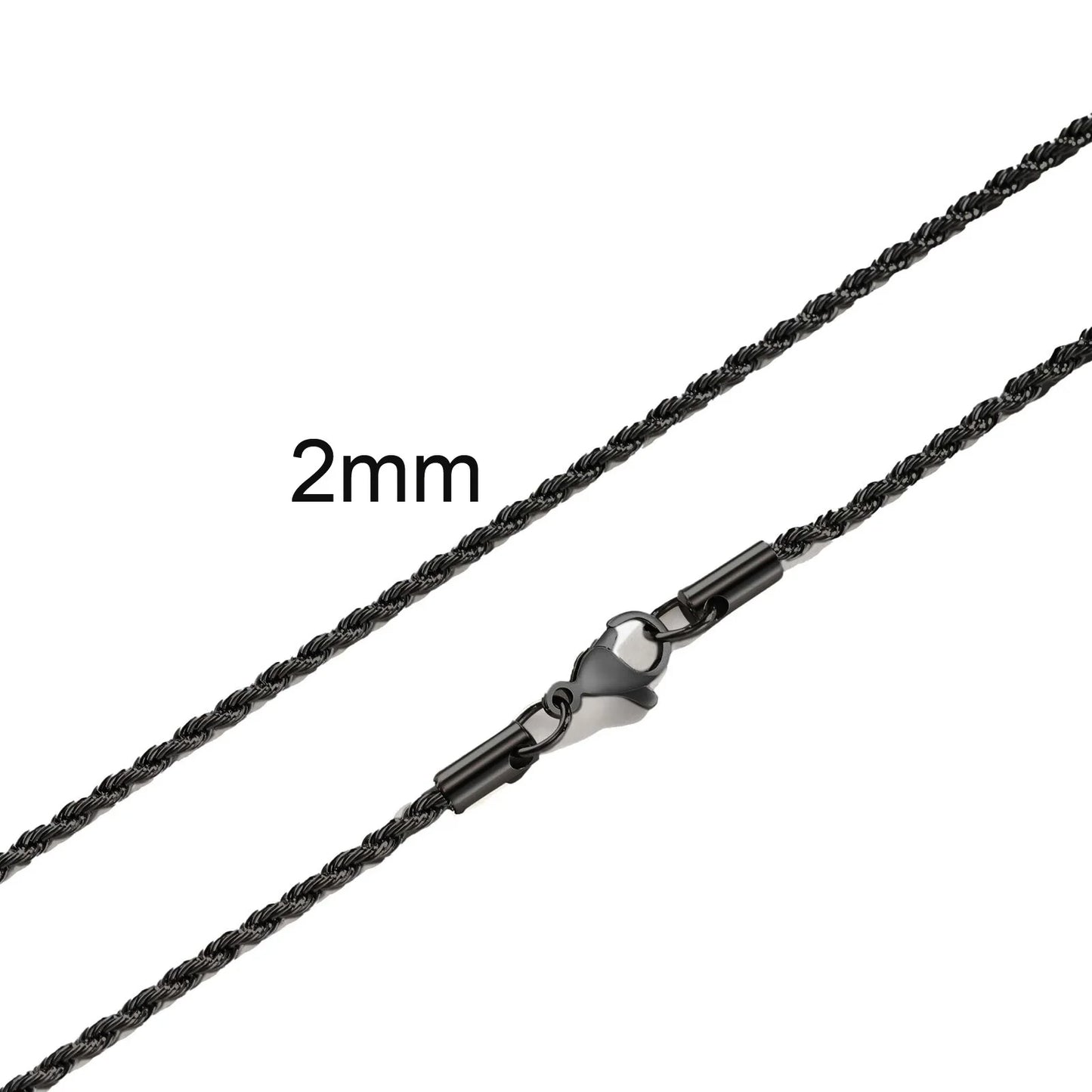 Ropes Long Necklace for Men Women,Stainless Steel Gold Color Twisted Rope Chain Collar,2/3/4/5mm Punk Basic Waterproof Jewelry