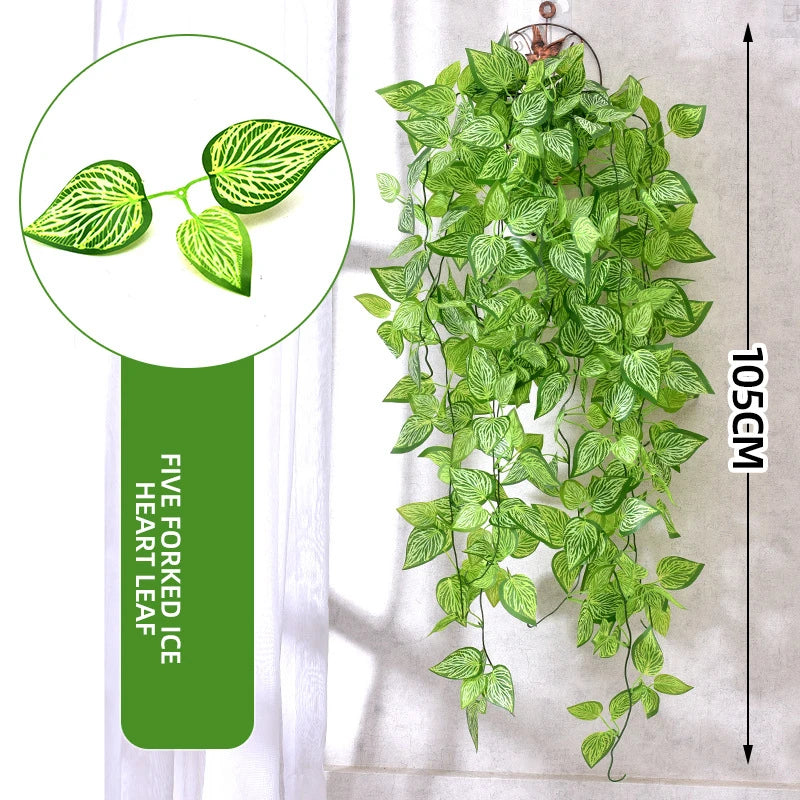 Artificial Ivy Vines Fake Leaves Garland 105cm/41.3in Long Clover Plant for Floral Arrangement for Wall Hanging Backdrop Bouquet