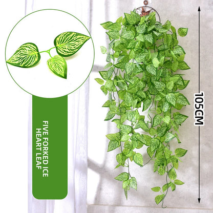 Artificial Ivy Vines Fake Leaves Garland 105cm/41.3in Long Clover Plant for Floral Arrangement for Wall Hanging Backdrop Bouquet