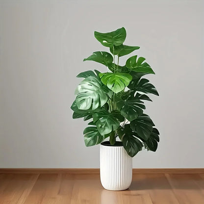 Artificial Fiddle Leaf Fig Tree Realistic Plastic Green Plant for Home Office Wedding Christmas Without Flower pots