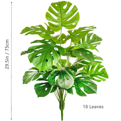 52-104cm(40.94in)  Artificial Monstera Plant Fake Palm Tree Plastic Turtle Leaf Green Plant for Home Garden Room Office Decor