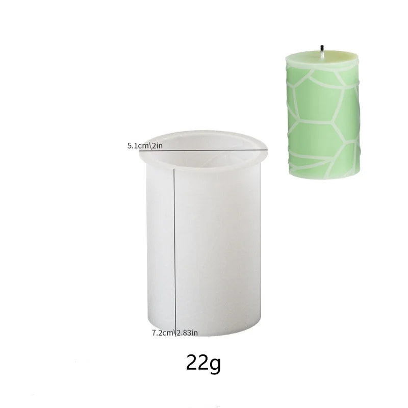3D Geometric Silicone Candle Mold Texture Cylindrical Soap Mold DIY Nordic Style Aromatherapy Candle Mold Home Decoration
