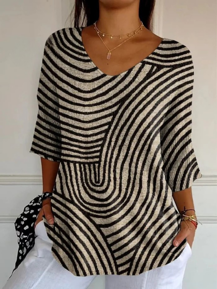 Pull décontracté en maille avec motif géométrique rétro pour femmess