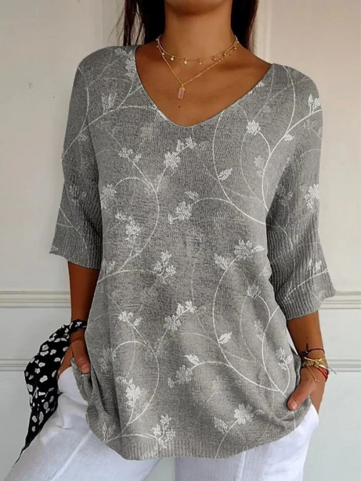 Pull vintage floral en maille décontracté pour femmess