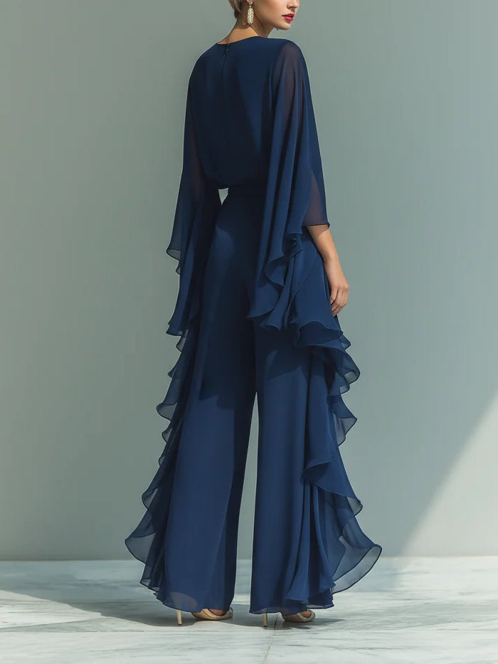 Aurora | Robe élégante en mousseline à volants