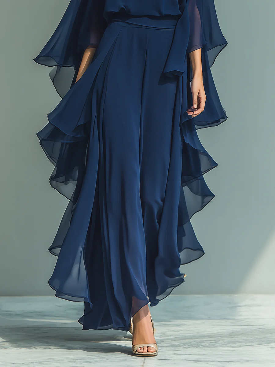 Aurora | Robe élégante en mousseline à volants