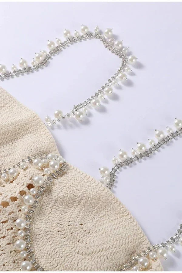 Anaïs – Ensemble crochet perlé (camisole + short)