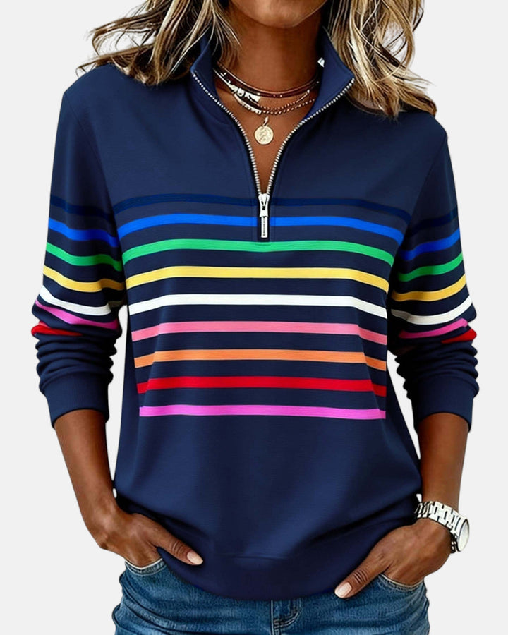 Vienne | Sweat à capuche zippé rayé coloré
