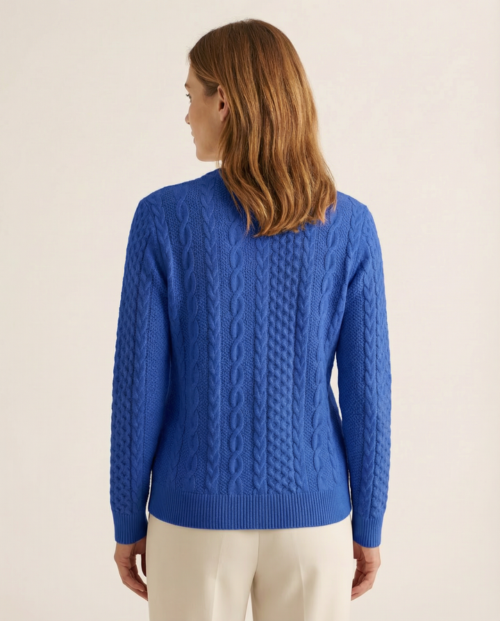 Pull à zip avant en tricot torsadé