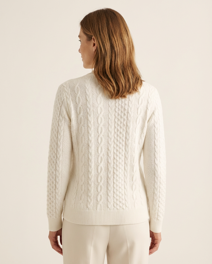 Pull à zip avant en tricot torsadé
