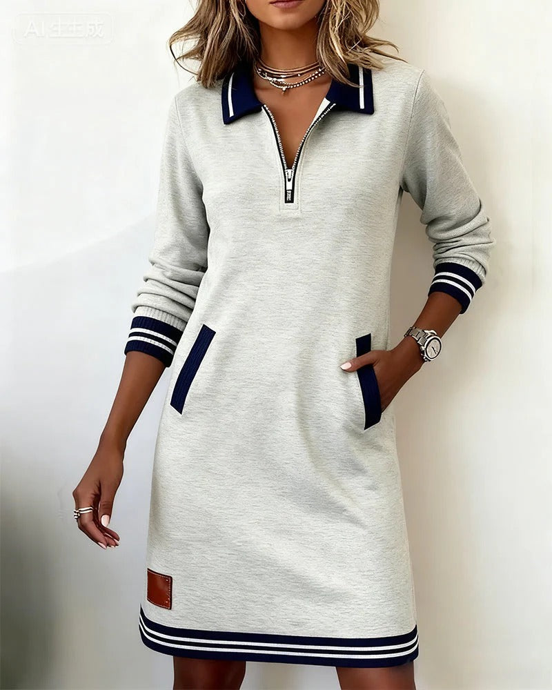 Sylvie | Robe en Coton Chic à Manches Longues