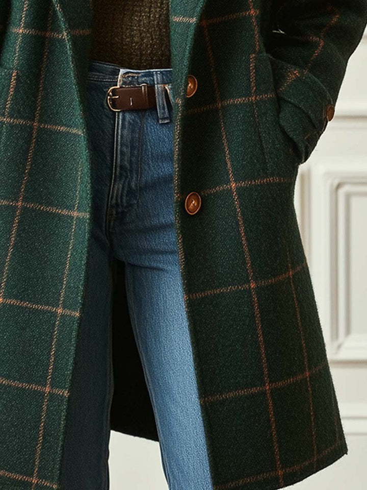 Catherine | Manteau d'Hiver à Motif Carreaux Classique
