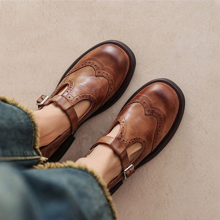 Mattea | Élégantes Mary Janes en Cuir Véritable