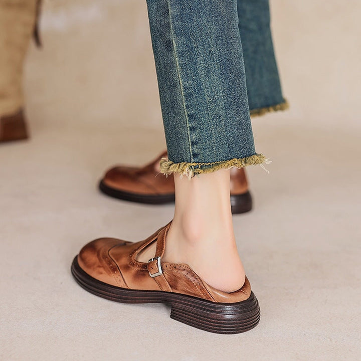Mattea | Élégantes Mary Janes en Cuir Véritable