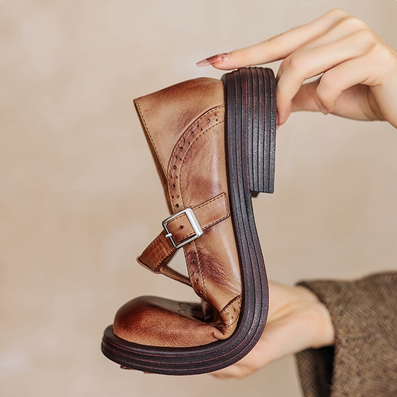 Mattea | Élégantes Mary Janes en Cuir Véritable