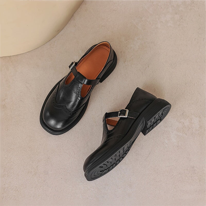 Mattea | Élégantes Mary Janes en Cuir Véritable