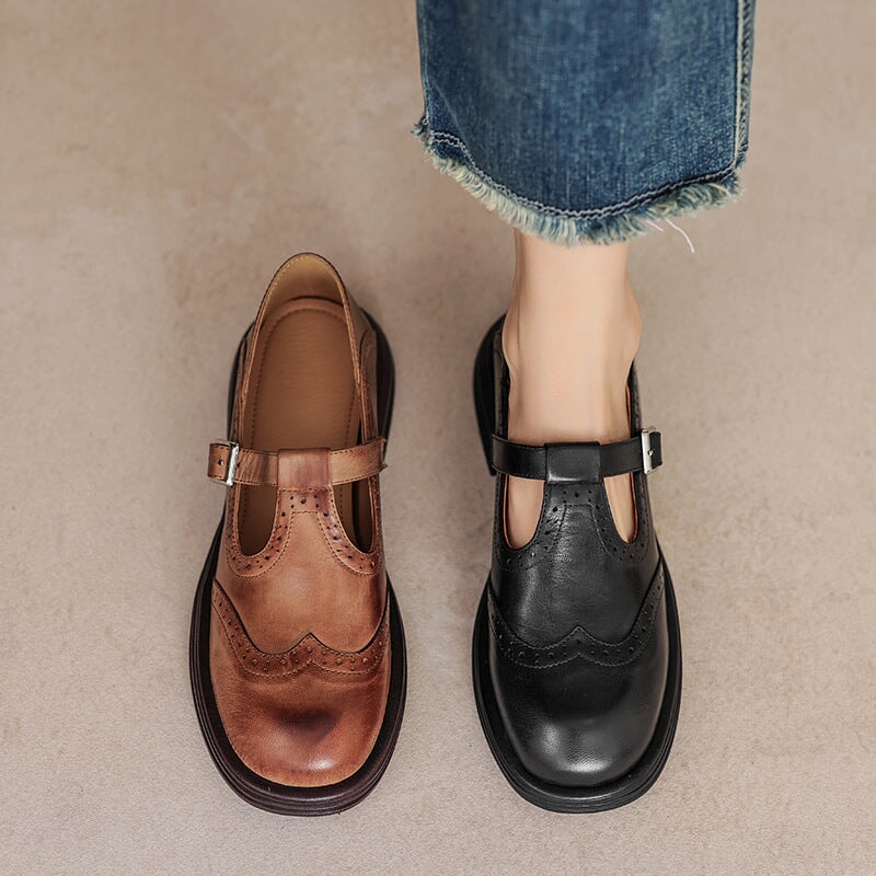Mattea | Élégantes Mary Janes en Cuir Véritable