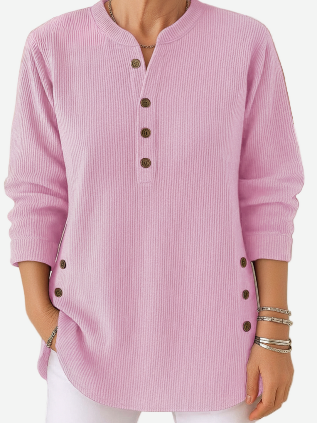 Harperly – Pull Tricot Uni à Manches Longues