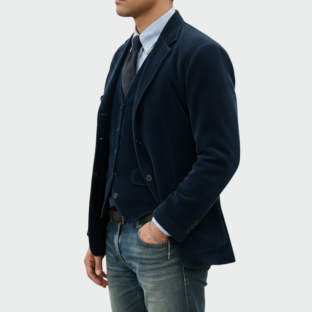 Tommy™ |Ensemble 2 pièces : Blazer et Gilet en Velours