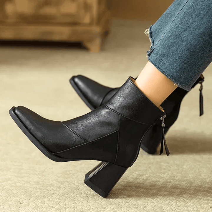 Einav - Bottines à Talon Épais de Style Britannique