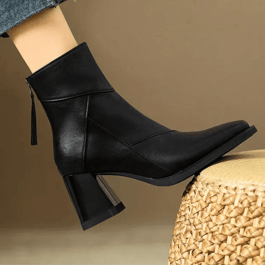 Einav - Bottines à Talon Épais de Style Britannique